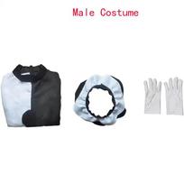 Meno klouno Cosplay kostiumų komplektai Žudiko meno klouno kombinezonas Bodis Galvos apdangalas Helovinui M white