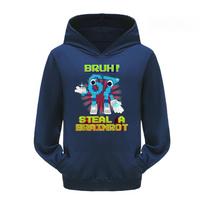 5194 Kids Boys Girls Steal a Brainrot 67 Six Seven Printed Casual Long Sleeves Hoodies Top 170cm tamsiai mėlyna spalva