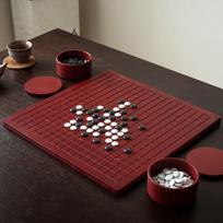2-in-1 medinė Go ir kinų šachmatų lenta, suaugusiems vaikams pradedantiesiems Weiqi Xiangxi rinkinys, juodi balti Gobang figūrėlės Red MDF Go+Storage jar black
