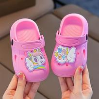 Girls Summer Soft Sole Clog Sandals Lightweight Breathable Slip On Adjustable Backstrap Casual Shoes for Toddlers and Kids 24 rožinė