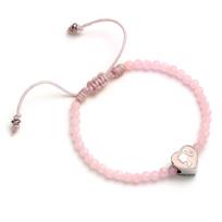 Barbie Pink Bead Friendship Bracelet with Heart Shaped Bead white