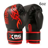 4 6 Oz PU Profesionali Sanda Muay Thai Taekwondo Pirštinė Kvėpuojanti Kovos Menų Įranga Vaikams ir Suaugusiems 5 black