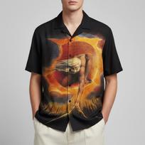 Unisex William Blake - The Ancient of Days button up Shirt and kids tshirt, Art button up Shirt and kids tshirt 110 black