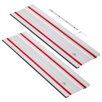 VEVOR Track Saw Guide Rail, 1397 mm Cutting Range, Kit Includes 2 x 698.5 mm Aluminum Extruded Guide Rails and 1 Connector, Compatible with Makita