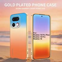 For Realme 16/16 Pro/16 Pro Plus Case Luxury Matte Plated Dazzling colors Gradient Ultra-thin Cover For Realme 16 Pro Plus Funda realme 16 5G blue
