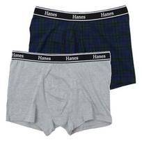 Hanes Men's Boxer Briefs 2-Pack Antibacterial Odor-Resistant HM6EG702 LL gray