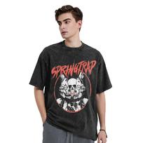 FNAF At Freddys Springtrap T Shirt Hip Hop Washed Short Sleeve Harajuku T-Shirt  Vintage Men Women Tops Streetwear Summer Tees S black