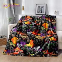 Monster Truck 3D Monster Jam Animacinis minkštas pledas, šildantis metamas pledas, patogus pledas iškylai, lovoms, sofai, namų miegamajam 75cm*90cm gray