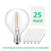 6/25Pcs E12 LED Light Bulb Outdoor G40 For LED String Lights Chain Globe String US 110V-130V