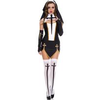 S-XXL Cosplay Nun Costume Halloween Nun Costume Masquerade Costume XXL black