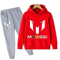 Spring Autumn Football Superstar Messi Print Sport Children Hoodies Set 2Pcs Pants Suit Boy Girls Casual Fashion Kids Tracksuits 150