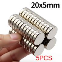 20x5mm Super stiprus neodimio magnetas N35 NdfeB Nuolatinis magnetinis imanes Apvalūs galingi magnetai Šaldytuvo magnetas