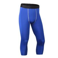 Home Trousers Running Mens Cropped Gym Cycling Leggings Fitness Training Jogging Outdoors Compression Tights 34 Short Pants M mėlyna