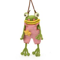 Frogs Crochet Phone Bag New Big Mouth Frog Phone Bag Crochet Cell Phone Bag Adorably Quirkys Design Women Crochet Purse rožinė