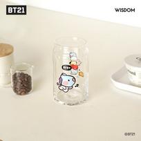 BTS („BangTan Boys“.) BT21 Minini stiklinis puodelis, oficialus, originalus, autentiškas, K-POP, idol beige