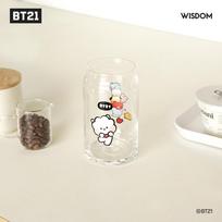 BTS („BangTan Boys“.) BT21 Minini stiklinis puodelis, oficialus, originalus, autentiškas, K-POP, idol beige