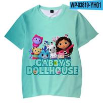 Marškinėliai Anime Gabbys DollHouse 3D Print Gatvės drabužiai Berniukai Merginos Mieli Kasdieniai Madingi Dideli marškinėliai Vaikams Marškinėliai Viršutiniai Drabužiai 110 blue