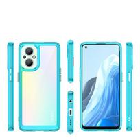 Dėklas OPPO Reno 8 Lite dėklui Reno 8 Lite Capa Naujas Atsparus smūgiams Bamperis Skaidrus Spalvotas Dėklams Reno 8 Lite Dėklas For OPPO Reno 8 Lite white