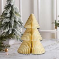 Popierinės Kalėdinės Eglutės Dekoracija 3D Medaus Koriai Modernus Dekoratyvinis Ornamentas Stalo Khaki 15 cm gray