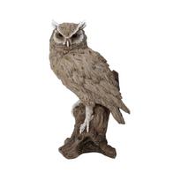 Ubia Senovinė raguotoji pelėda figūrėlė, 19,7 x 15 x 34,8 cm, Gyvūnas, Sodo dekoras, Paukštis, H18120-3 gray