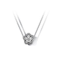 Pandora 925 Silver Snowflake Jewelry Necklace Set Women necklaces ZT2010 Box white