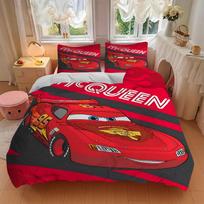 3 vnt. su Lightning McQueen spausdinta patalynės komplektas,(Rinkinį sudaro 1 antklodės užvalkalas ir 2 pagalvių užvalkalai, antklodė neįtraukta) yy250814064 220x240cm