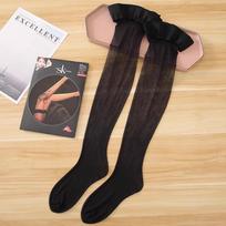 Original Package 10D Ultra-Thin Sexy Women Stockings Stay Up Silicone Knee High Stockings Sexy Party Lingerie Nylon Hosiery One Size gray