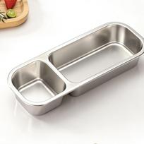304 Stainless Steel Compartmented Bento Box - Heatable, Fresh-Keeping, and Sealed for Snack and Fat Reduction gray