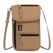 Personal Neck Wallet Rfid Blocking Travel Passport Holder Document Organizer Pouch Crossbody Phone Bag With Adjustable Strap chaki