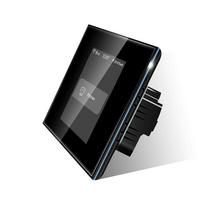 Sistemai Lanbon L8 Ekraniniai Sieniniai Jungikliai Nuotolinio Valdymo EU Standarto 3 Mygtukų Išmanusis Jungiklis su WiFi 10A 250V Grūdintas Stiklas (Black,86*86mm&US Standard) juoda