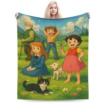 Heidi, Alpių mergaitė Antklodė Minkštas vilnos Healing Gift Mėtoma antklodė Patalynės užvalkalas Size: 130*170cm, Weight: 280 GSM