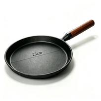 20/23/26Cm Non-Stick Cast Iron Pan For Making Vietnamese Frying Pancakes And Eggs Safe Heat-Insulated Wooden Handle A2 black