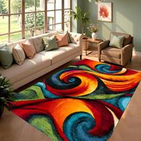 Modern Hexagon Geometric Carpet Abstract Wave Pattern Area Rug Soft Floor Mat for Living Room Bedroom Home Decoration 80x120cm