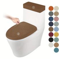 2Pcs/Set Toilet Seat Cover Elastic Solid Color Toilet Lid And Tank Covers Toilet Cushion Pad Protector Case For Home Hotel A9 brown