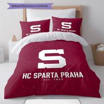 AC Sparta Praha Pattern Bedding Home Decoration Birthday Gift ( 1 duvet cover + 2 pillowcase, without core),fan merchandise. 135x200cm gray