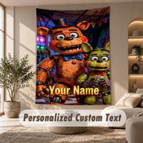 Five Nights at Freddy’s Tapestry, Personalized Custom Text, Wall Hanging Tapestry For Living Room Home Wall Decor 130cmx150cm beige