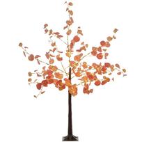 150cm Tree Lamp with 245 LED Lights and Base, Christmas Decoration for Indoor and Outdoor Use, Orange oranžinė