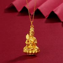 Guanyin Buddha Head Necklace Women 3D Hard Pendant Luxury Clavicle Chain Solid Silver black