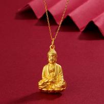 Guanyin Buddha Head Necklace Women 3D Hard Pendant Luxury Clavicle Chain Solid Silver black