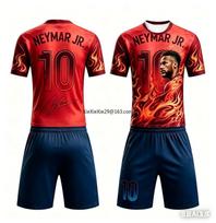 Summer AI Neymar # 10 Commemorative Edition Football Shirt T-shirt Shorts Set Summer Children's Wear 120 red