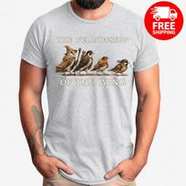 The Fellowship Of The Wing Shirt, Funny Bird Graphic Unisex Tee 140 gray