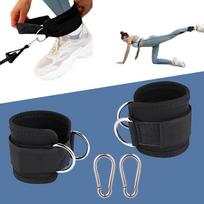 2Pcs Ankle Straps Cuffs Gym Cable Attachment Machine Accessories for Fitness Lower Body gray