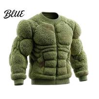 Oversized Wearable Blanket Hoodie Fleece Pullover Sweatshirts for Men Women Crew Neck Long Round Flannel Top L žalia