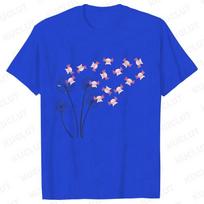 Dandelion Axolotl Flower T-shirt for Women Fashion Casual T-shirts Short Sleeve Axolotl Lover Women Tee Shirt Kawaii Clothing Shirts 5xl blue