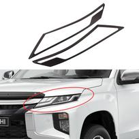 2019 L200/TRITON-ABS Black Headlight Cover Frame Decoration No Inner Box, Loose black