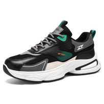 Men's Casual Sports Shoes Breathable Soft Sole Four Season New Comfortable Outdoor Student Running Shoes Fashion Youth Sneakers 44 black
