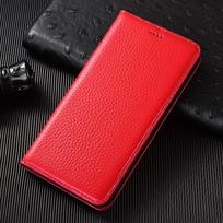 Litchi natūralios odos atverčiamas dėklas, skirtas Samsung Galaxy A04 A14 A24 A34 A54 A05 A15 A25 A35 A55 A06 A16 A26 A36 A56, dangteliai A34&Genuine Leather raudona