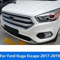 Head Light Lamp Eyelid Eyebrow For Ford Kuga Escape 2017 2018  Chrome Headlight Strip Molding Trim Accessories Car Styling gray