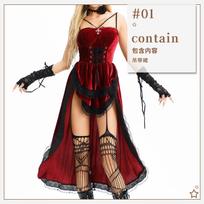 Dark Gothic Halloween Costume Sexy Pure Babes Punk Vintage Skinny Sweet Spicy Dress L black