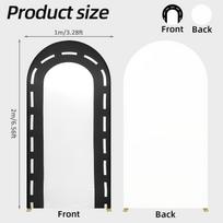 3.28ftx6.56ft Race Car Theme Party Racing Track ArchBackdrop Cover Arches Stand Stretchy Fabric Covers for party  decorations black